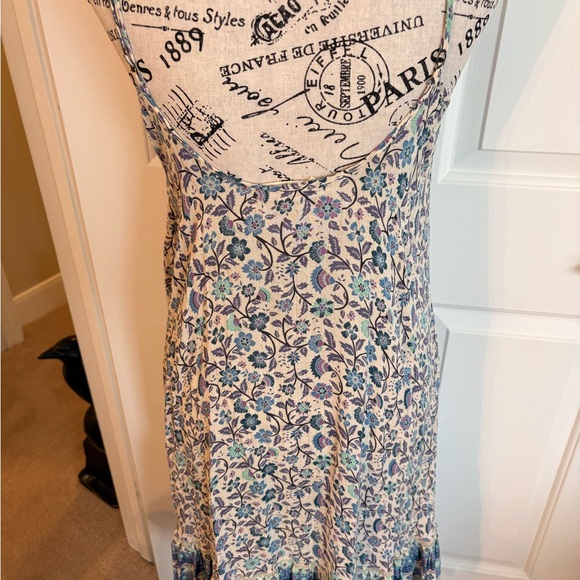 Spell Floral Midi Dress in Cream, Blue, Teal and Purple Small EC - Picture 8 of 10